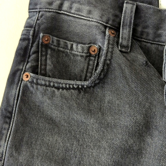 Agolde Criss Cross Upsized Denim Jean Shorts in Photogram Black - Picture 9 of 16